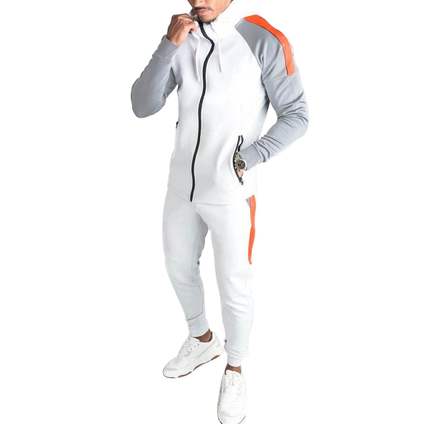 Men's Casual New Style Hoodie Solid Color Sweater Sweatpants Suit