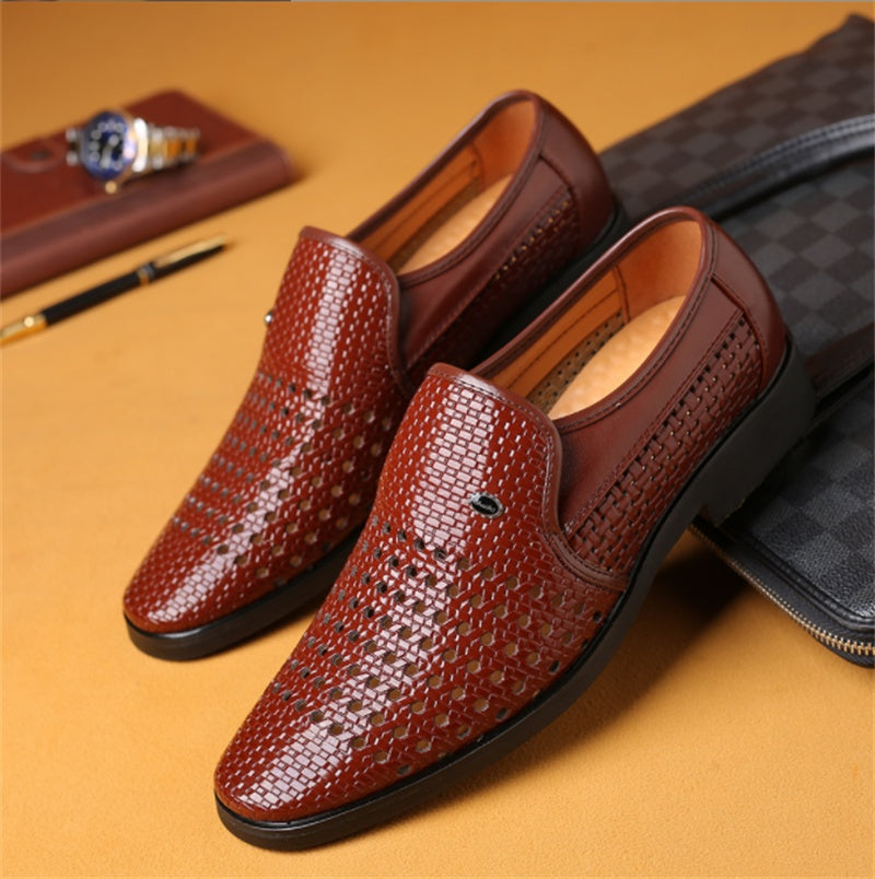 Formal Business Breathable Hollow Cool Men's Leather Shoes