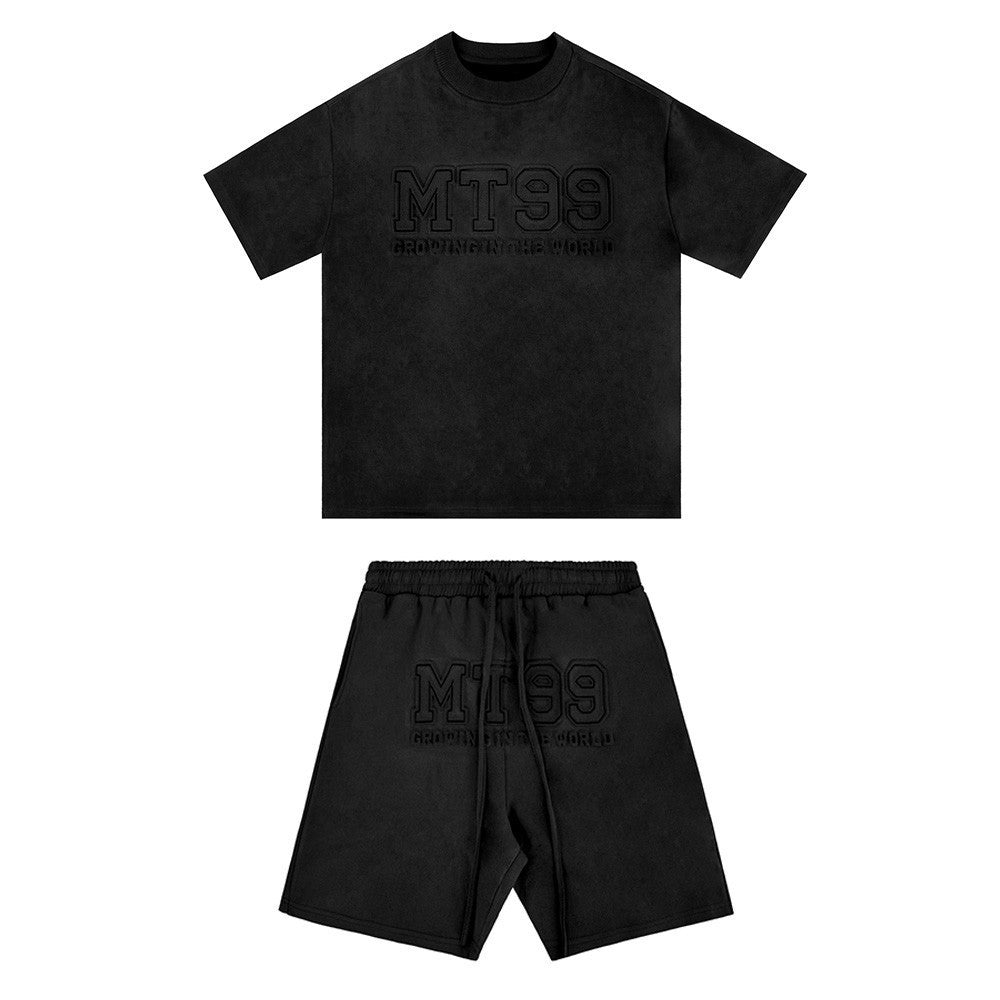 Japanese Simple Short-sleeved T-shirt Sports Shorts Two-piece Set