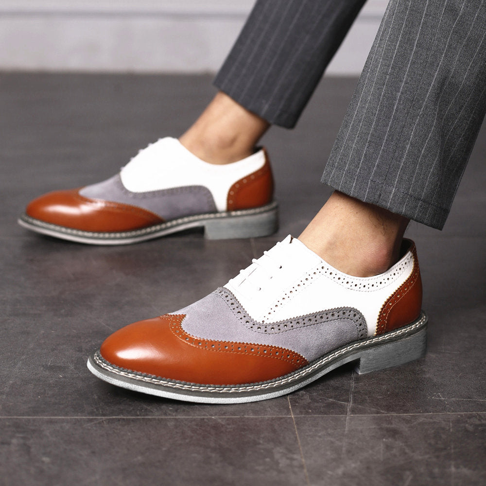 Zapatos Brogue Tallados para Hombre Zapatos de Vestir de Negocios a Juego de Colores Tallados