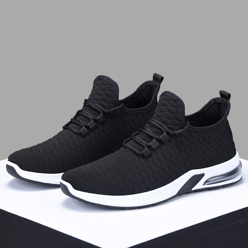 Flying Woven Lace-up Running Shoes Soft Sole Comfortable Casual Shoes