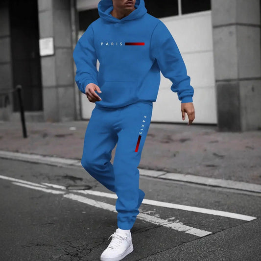 Men's Sweater Sport Pants Suit Printed Fashion