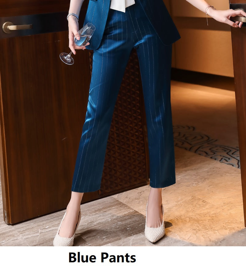 Acetate Satin Suit Professional Women's Pants Suit Small Suit