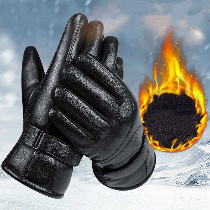 New Men's Touch Screen Leather Gloves