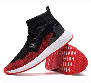 Flying woven line breathable running shoes