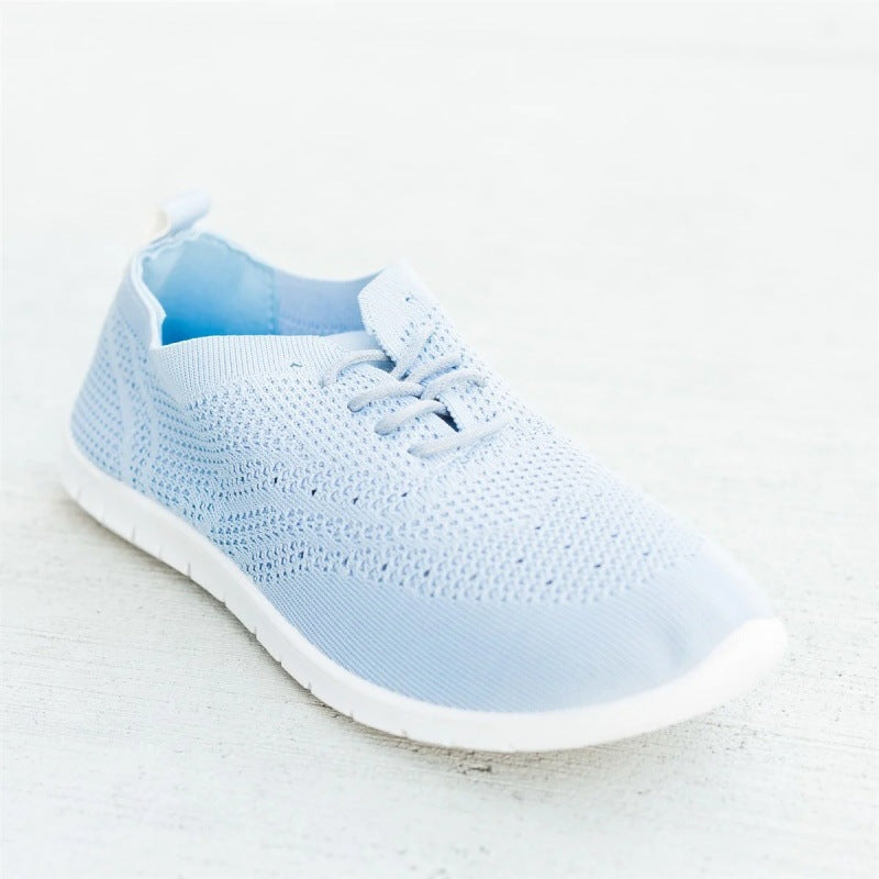 Breathable soft sole lightweight fly woven casual shoes