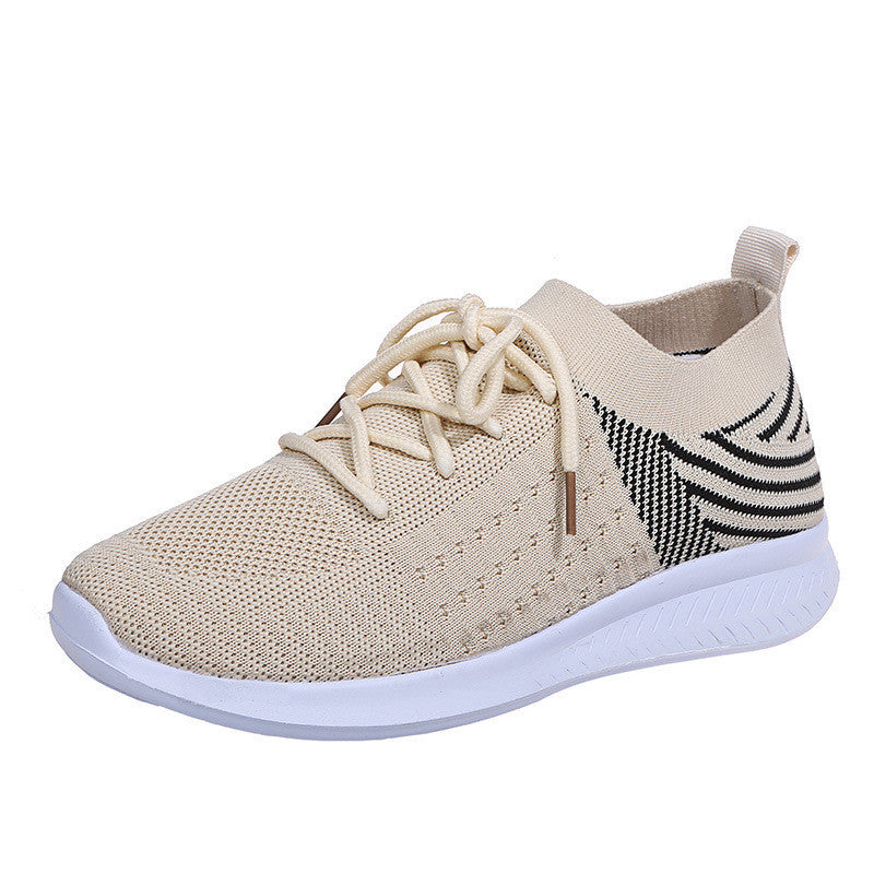 Breathable Korean Style Large Size Women's Shoes Flying Woven Mesh Shoes Running Shoes