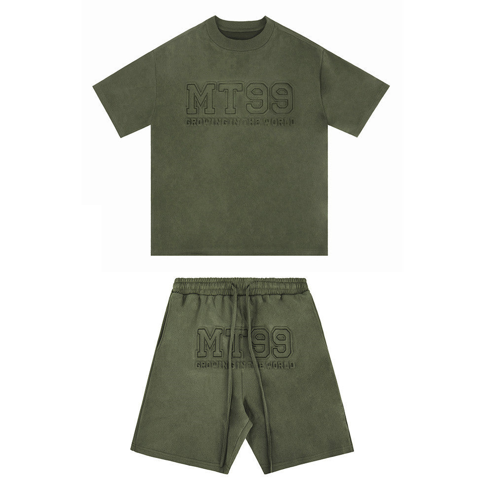 Japanese Simple Short-sleeved T-shirt Sports Shorts Two-piece Set