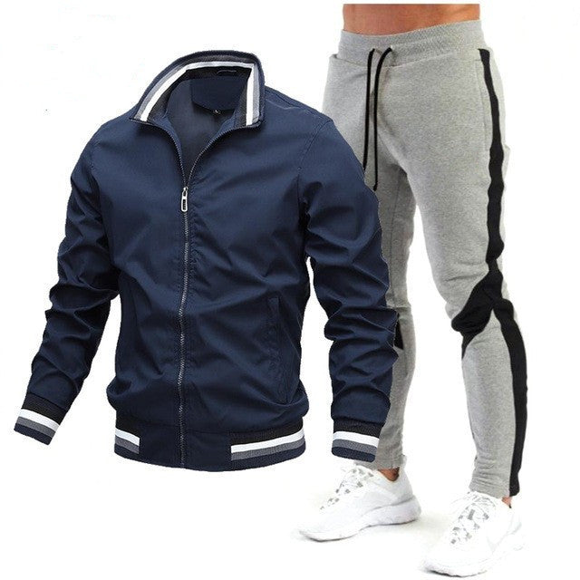 Street Running Sports Teen Jacke Stitching Printing Jogginghose Anzug