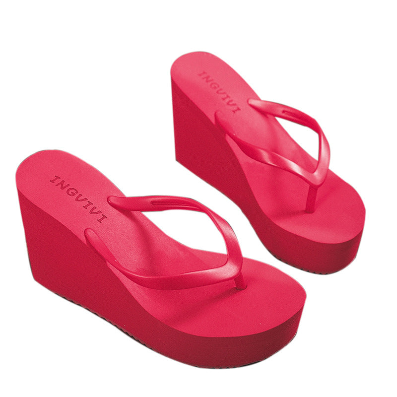 Damen-Slipper mit hohem Absatz, Sommerplattform