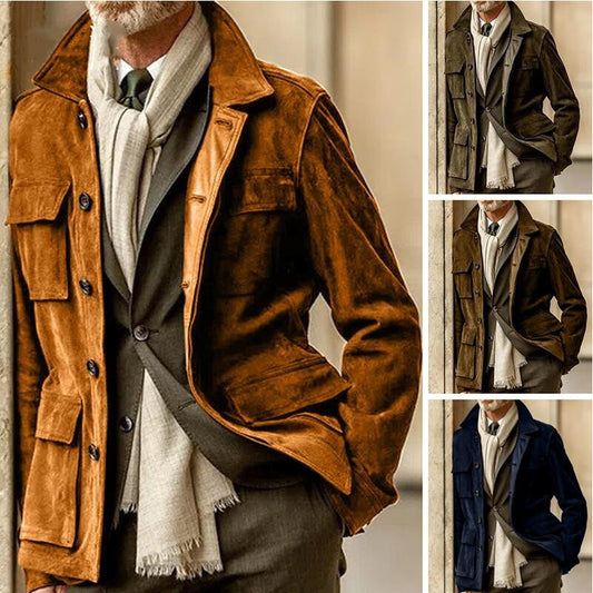 Men's Suede Casual Fashion Jacket Men