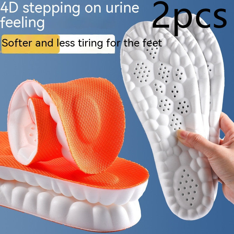 4D Cloud Technology Pu Massage Instep Insole High Elastic Shock Absorption