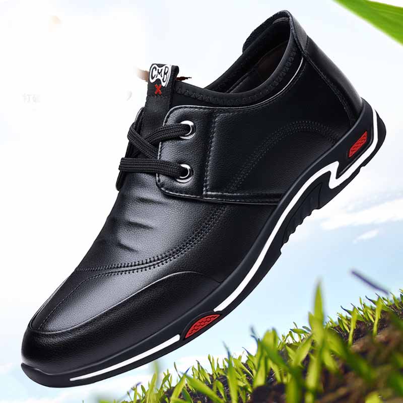 Men's Casual Breathable Soft Sole Lace-up Leather Shoes