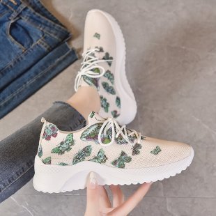 New Fly Woven Mesh Fashion Muffin Bottom Wedge Casual Shoes Women