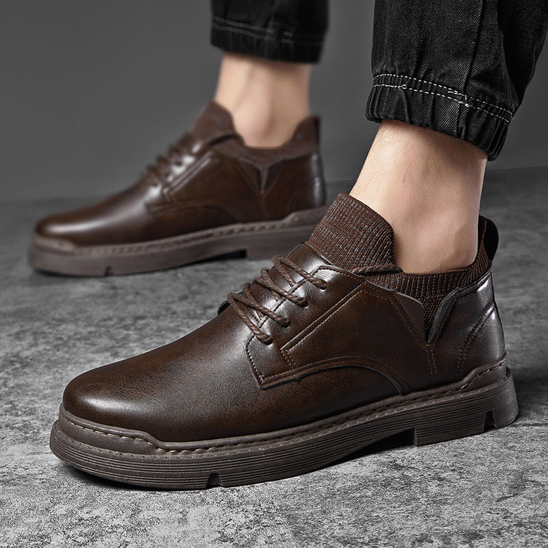 Fashion Round Toe Thick-soled PU Men's Shoes