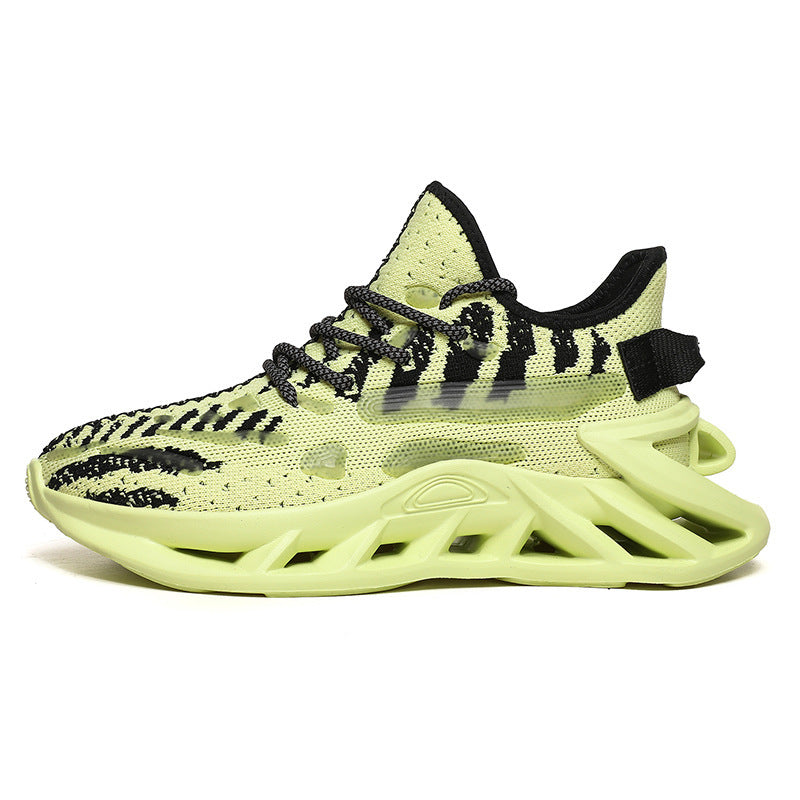 Flying Woven Mesh Shoes Men's Fishing Empty Thick-soled All-match Luminous Sports Casual Men's Shoes