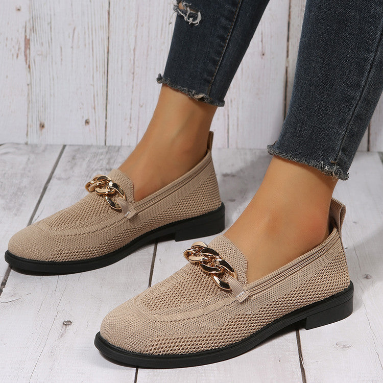 Summer New Style Fly Woven Shallow Comfortable Casual Small White Shoes