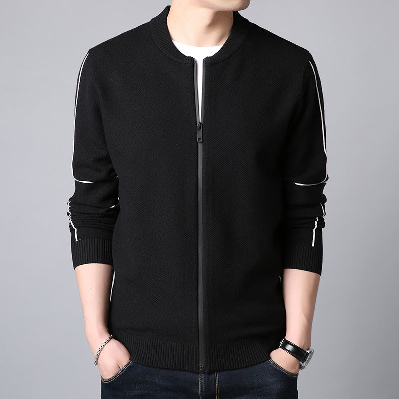 Men's cardigan fashion long sleeve knitted jacket casual sweater