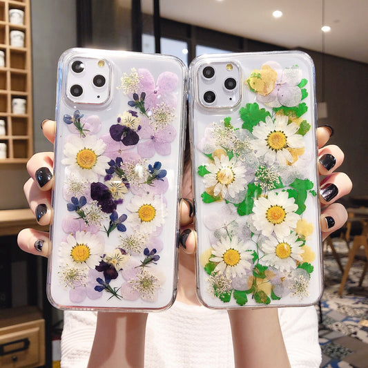 Fundas para teléfono con flores preservadas de epoxi