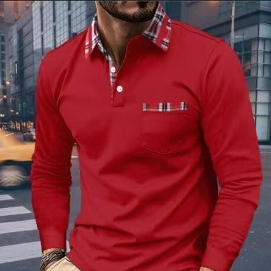 Autumn Button Pocket Men's Long Sleeve Sweatshirt