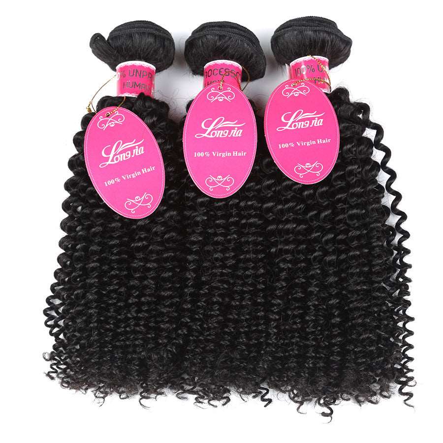 10A Deep Curly Brazilian Human Hair Bundles Weave