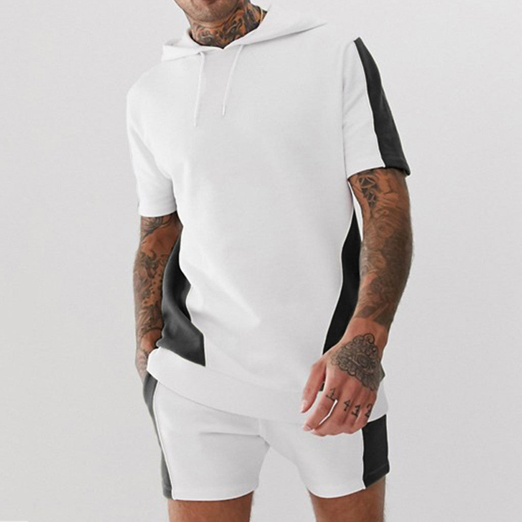 Men's hooded colorblock t-shirt