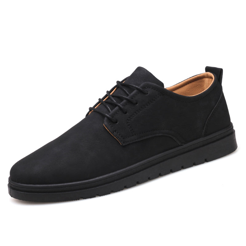 Men's casual black leather shoes