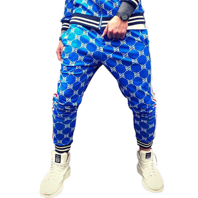 Sports Striped Sweatpants Men's Youth Casual Plaid Pants