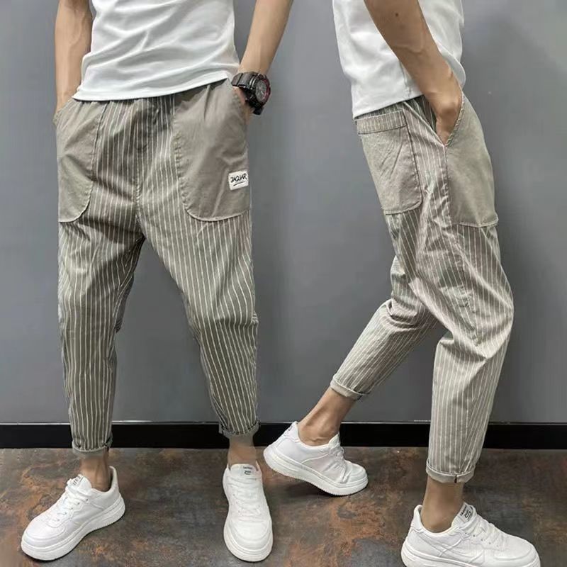 Pantalones Harem de Rayas Verticales de Estilo Coreano