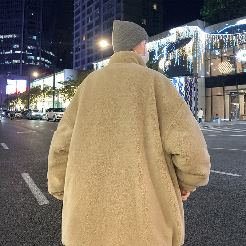 Men's Fashionable Warm Stand Collar Polar Fleece Jacket Product information: Pattern: solid color Color: black, khaki, Blue Suitable for people: Teenagers Size: M,L,XL,2XL,3XL Lining composition: Polyester Fiber (polyester) Fabric name: cotton blend Main