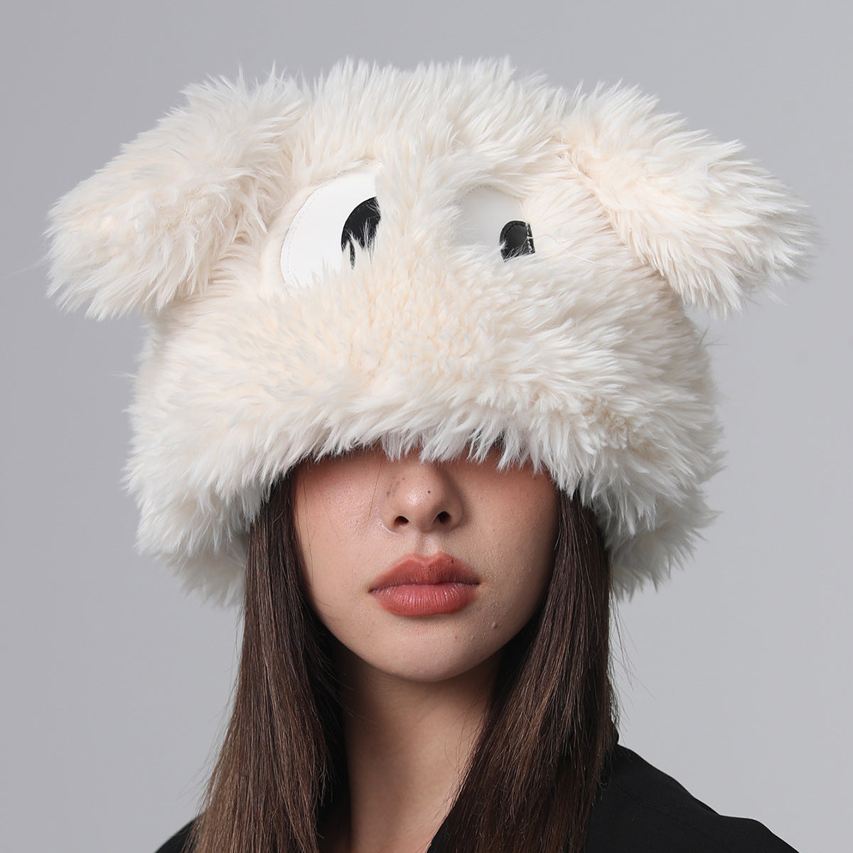 Ear Hat Cute Cartoon Eyes Warm Plush Hat