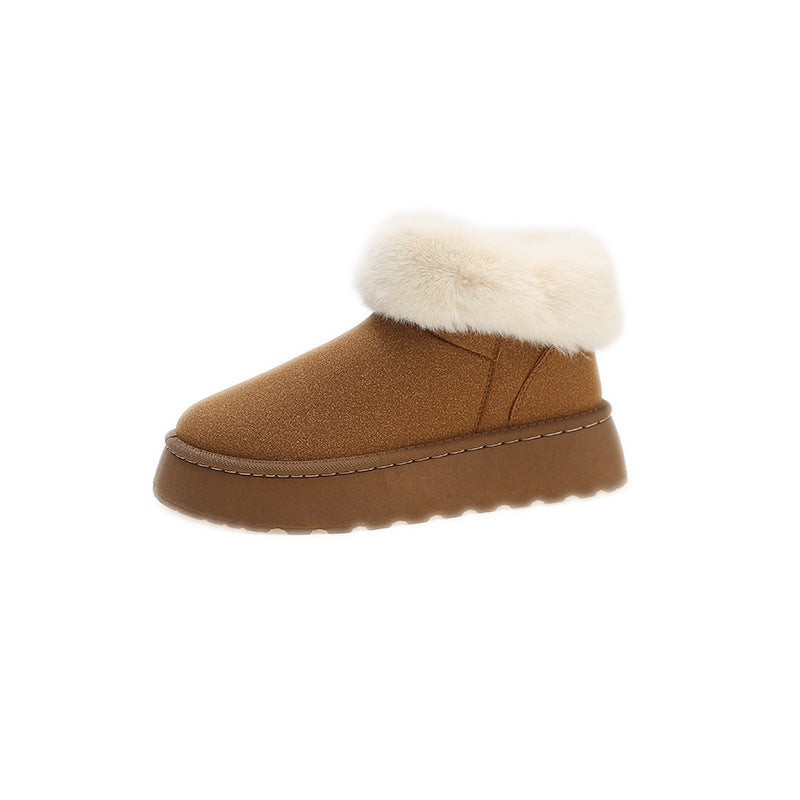 Korean Version Round Toe Slip-on Short Snow Boots