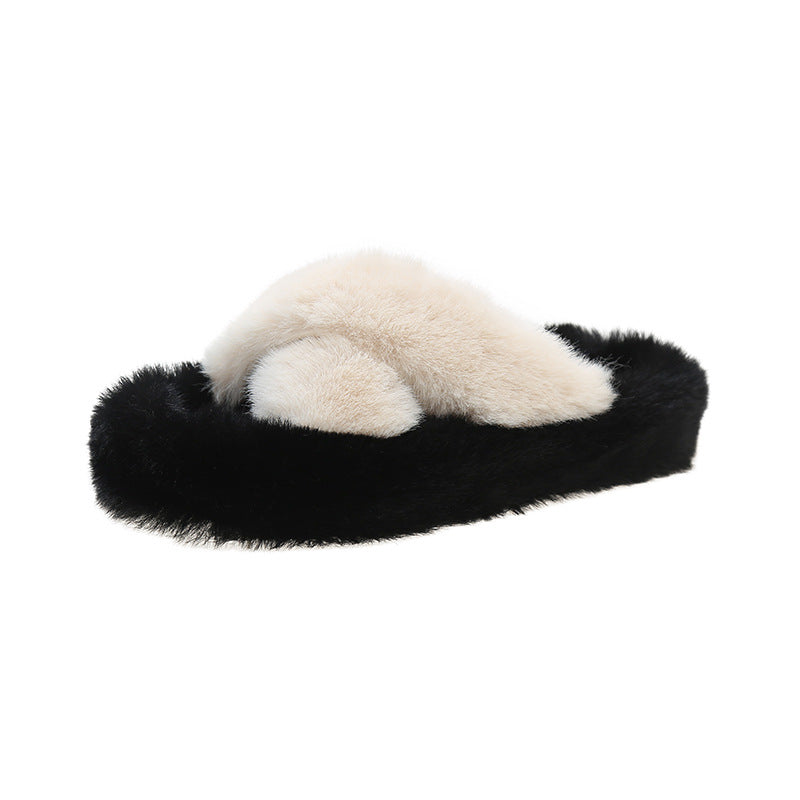 Thick Bottom Cross Plus Size Slippers Women's Home