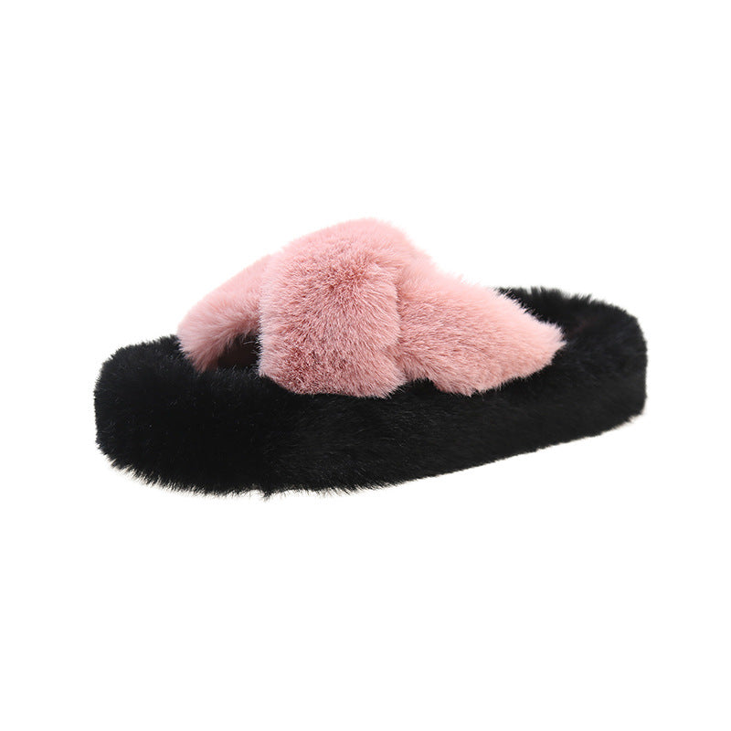 Thick Bottom Cross Plus Size Slippers Women's Home