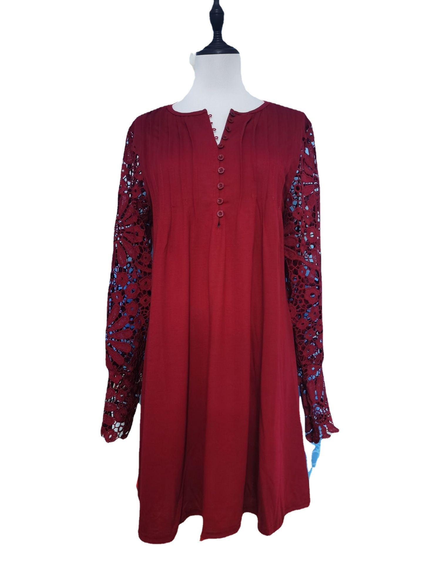 Women's Fashionable Elegant Lace Long Sleeve Dress