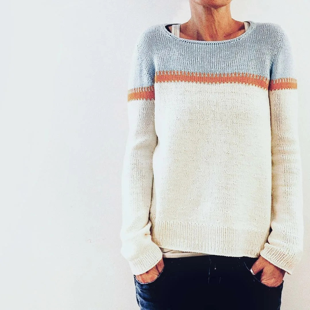 Round Neck Multicolor Loose Fashion Pullover Sweater