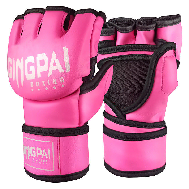 Guantes de boxeo de medio dedo masculino y femenino para adultos Guante de boxeo