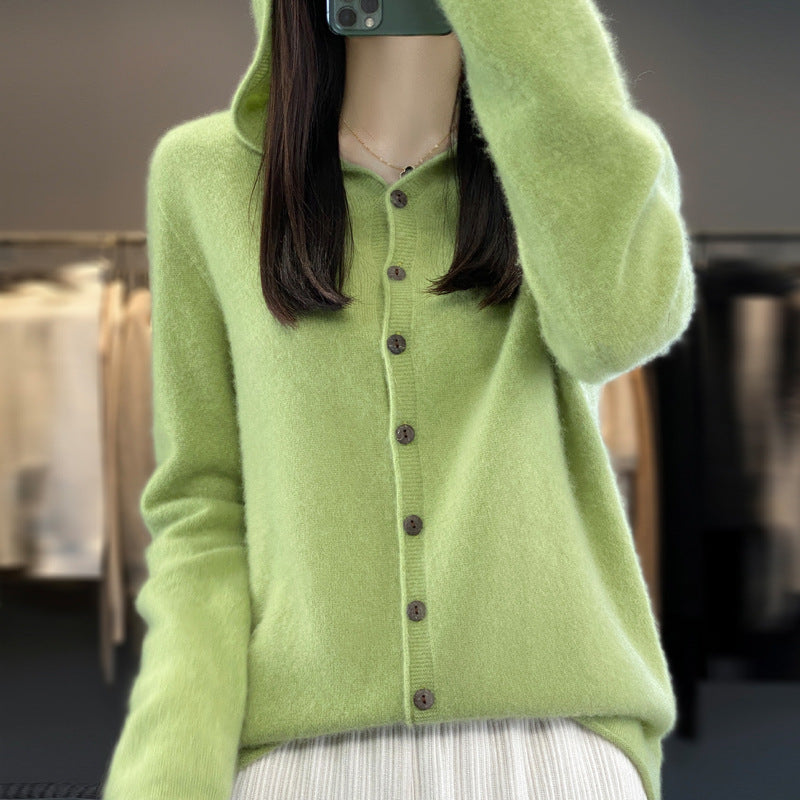 Pure Wool Sweater Women Cardigan Autumn And Winter Sweater