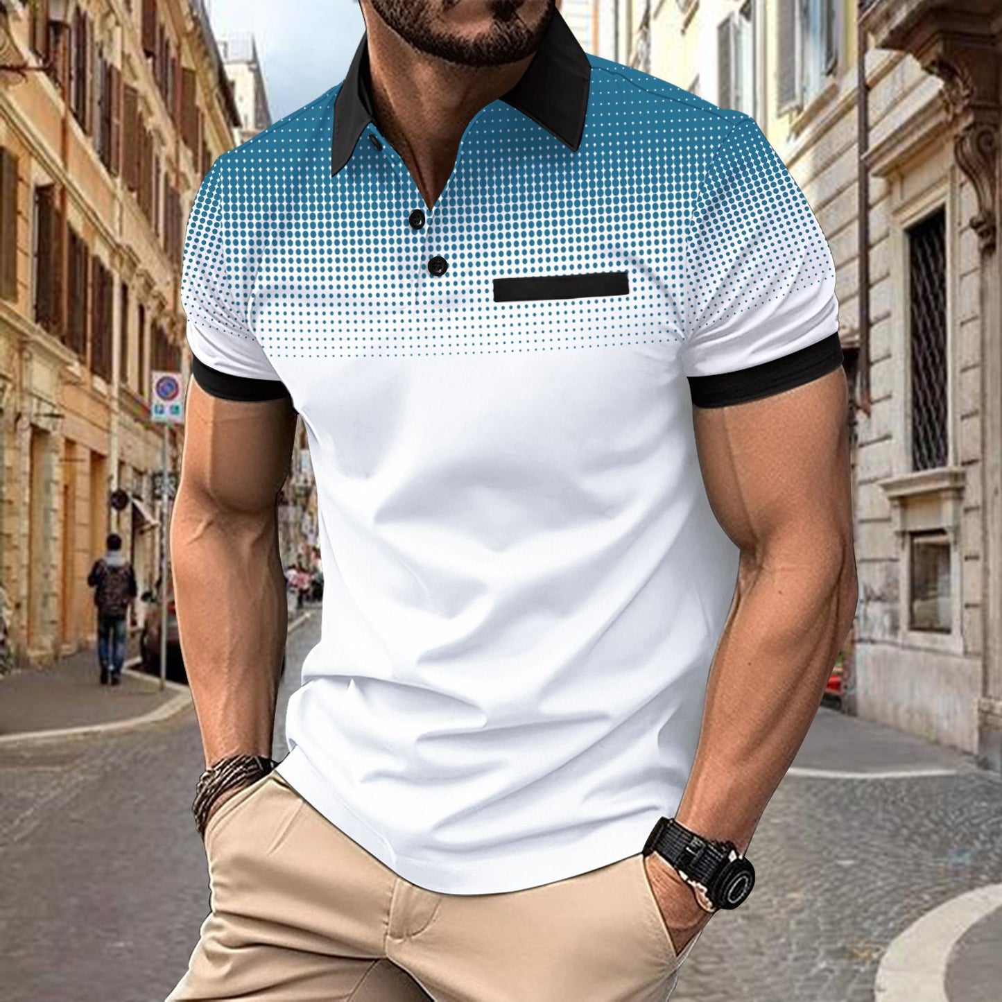 Kurzärmliges Sport-Poloshirt für Herren