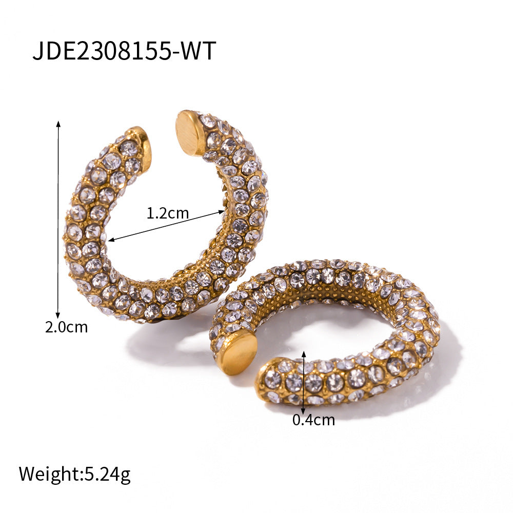 Stainless Steel Diamond Ear Clip Creative