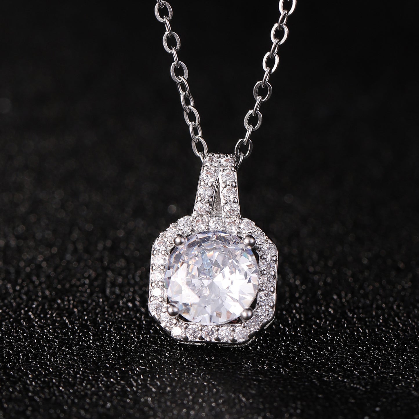 Perfume Bottle Pendant Necklace Women's Full Diamond