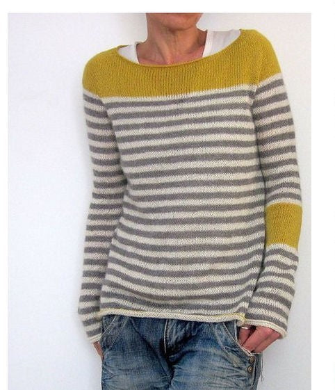 Round Neck Multicolor Loose Fashion Pullover Sweater