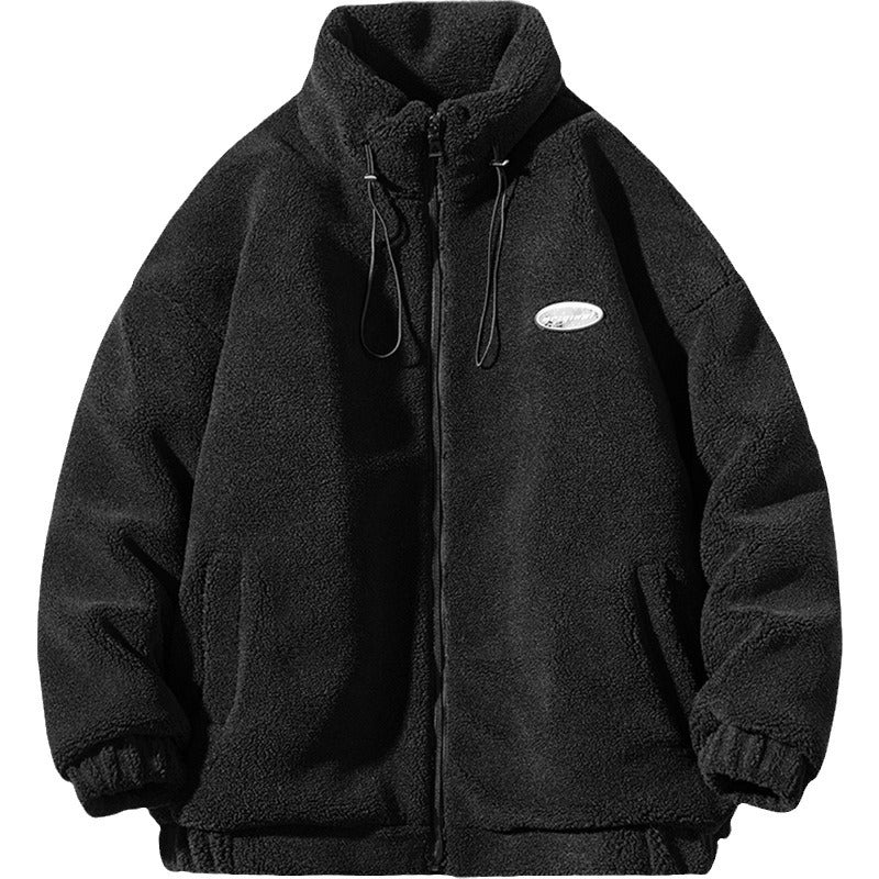 Men's Fashionable Warm Stand Collar Polar Fleece Jacket Product information: Pattern: solid color Color: black, khaki, Blue Suitable for people: Teenagers Size: M,L,XL,2XL,3XL Lining composition: Polyester Fiber (polyester) Fabric name: cotton blend Main