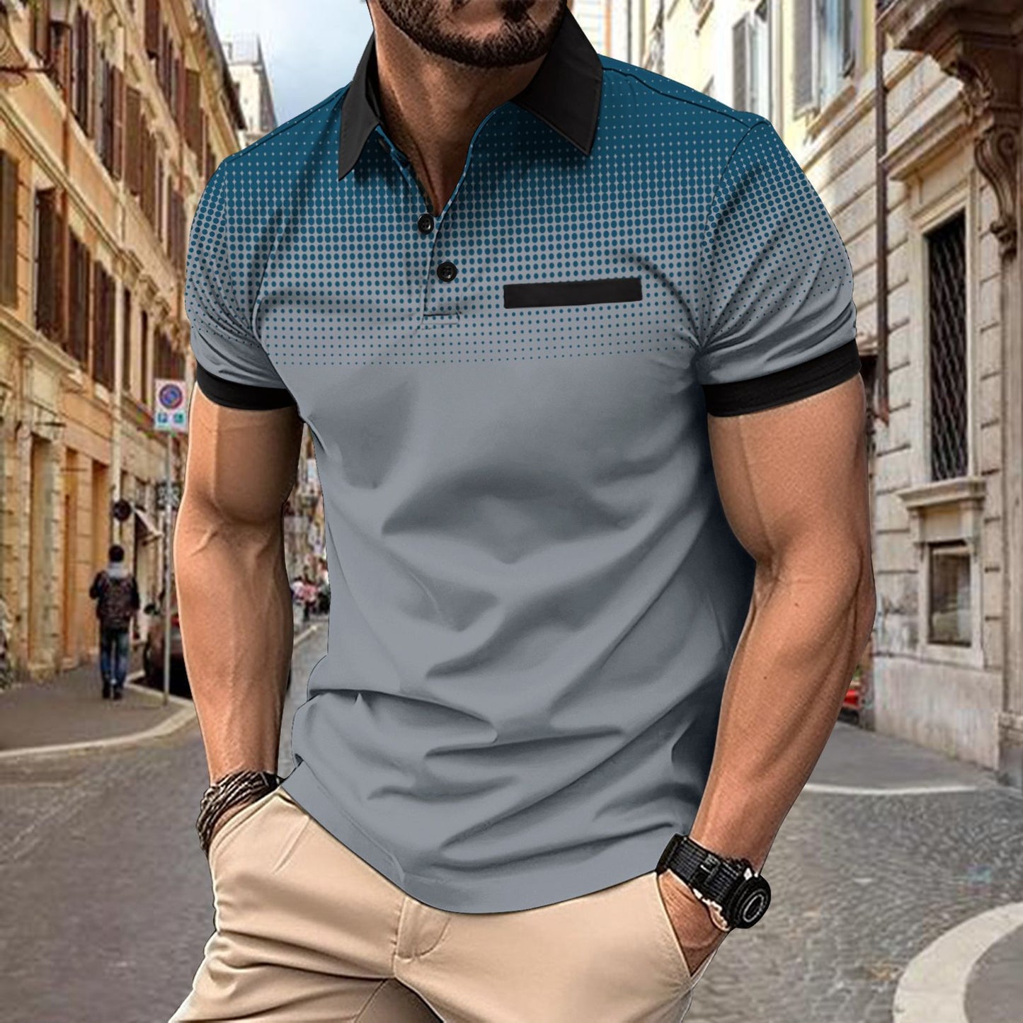 Kurzärmliges Sport-Poloshirt für Herren