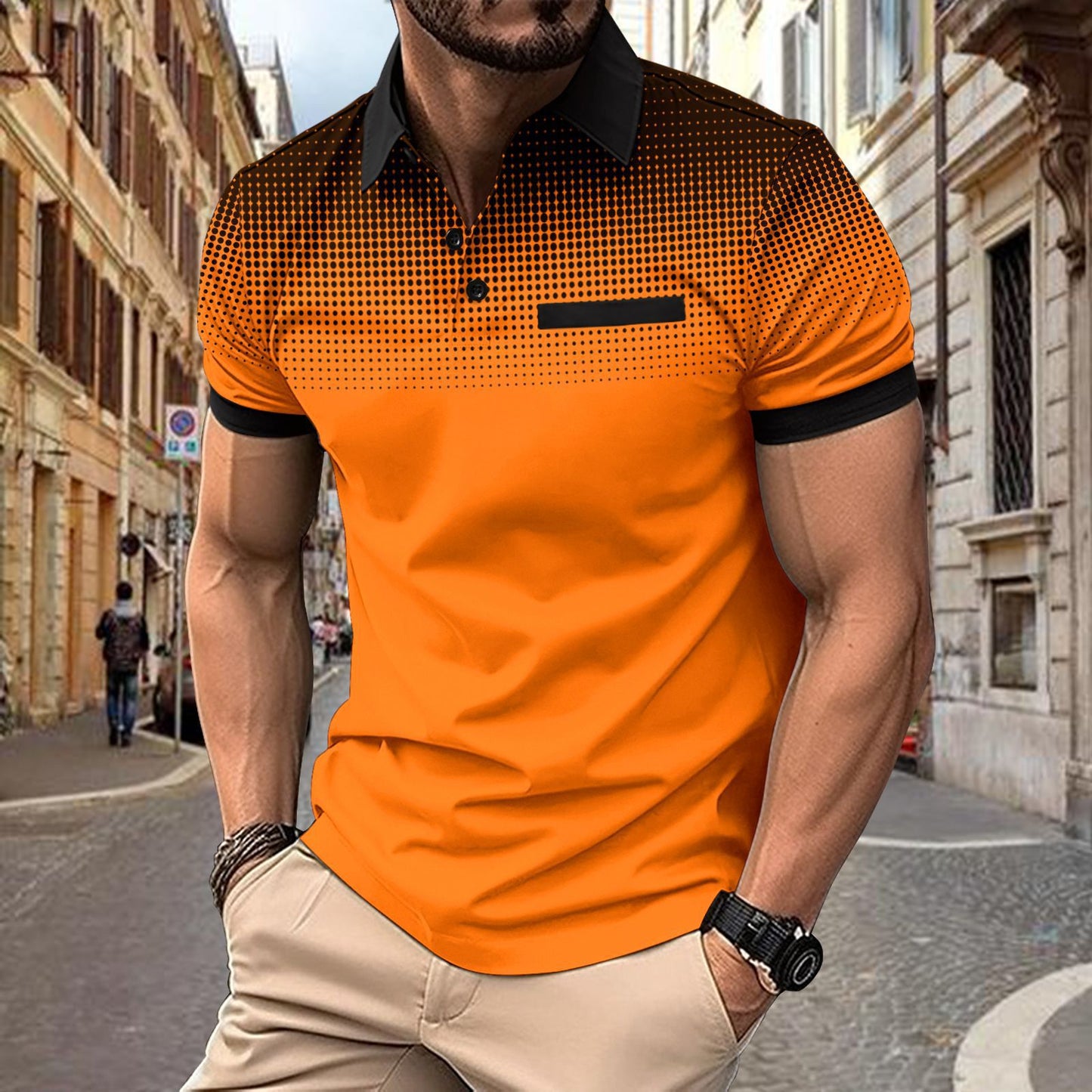 Kurzärmliges Sport-Poloshirt für Herren