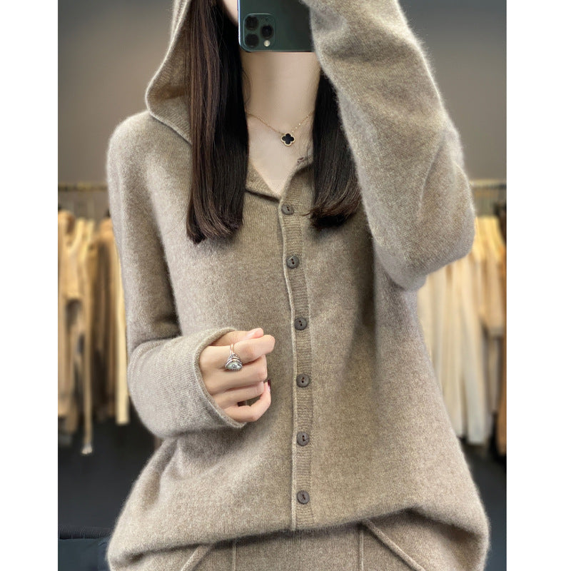 Pure Wool Sweater Women Cardigan Autumn And Winter Sweater