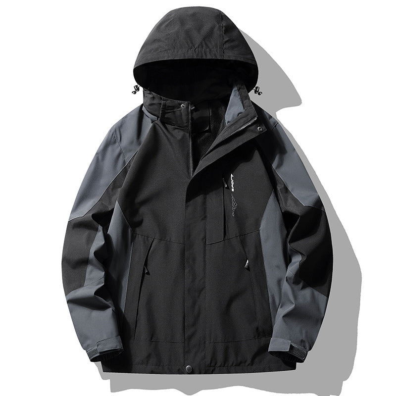 Three-in-one Removable Fleece-lined Thickened Waterproof Windproof Jacket Mountaineering