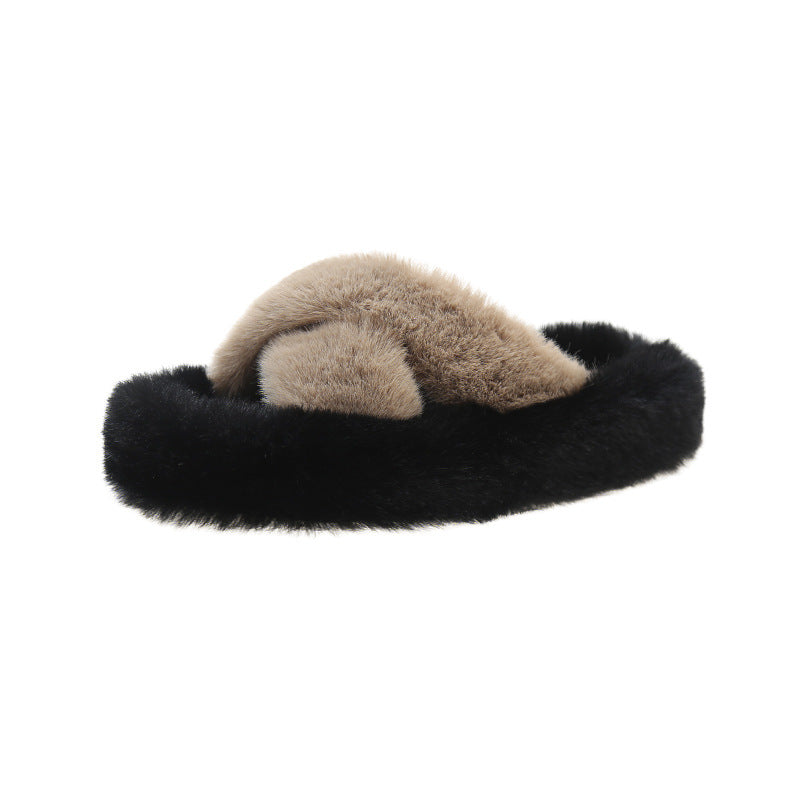 Thick Bottom Cross Plus Size Slippers Women's Home