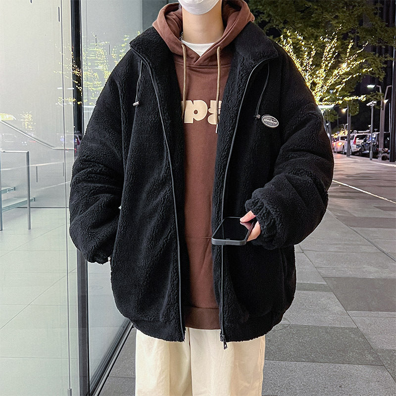 Men's Fashionable Warm Stand Collar Polar Fleece Jacket Product information: Pattern: solid color Color: black, khaki, Blue Suitable for people: Teenagers Size: M,L,XL,2XL,3XL Lining composition: Polyester Fiber (polyester) Fabric name: cotton blend Main