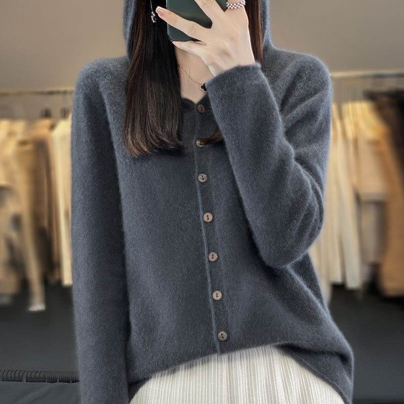 Pure Wool Sweater Women Cardigan Autumn And Winter Sweater